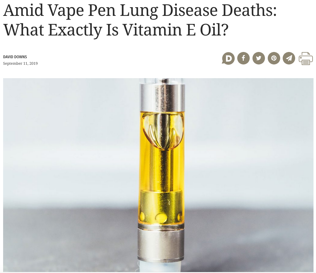 Amid Vape Pen Lung Disease Deaths: What Exactly Is Vitamin E Oil? Leafly Article