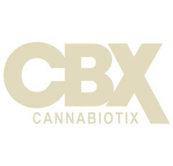 CBX Cannabiotix logo with stylized CBX lettering and brand name text.