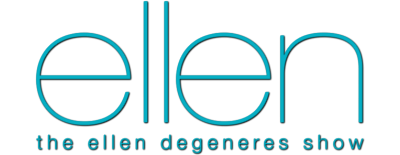 Logo for The Ellen DeGeneres Show with the word ‘ellen’ in teal lowercase letters on a black background.